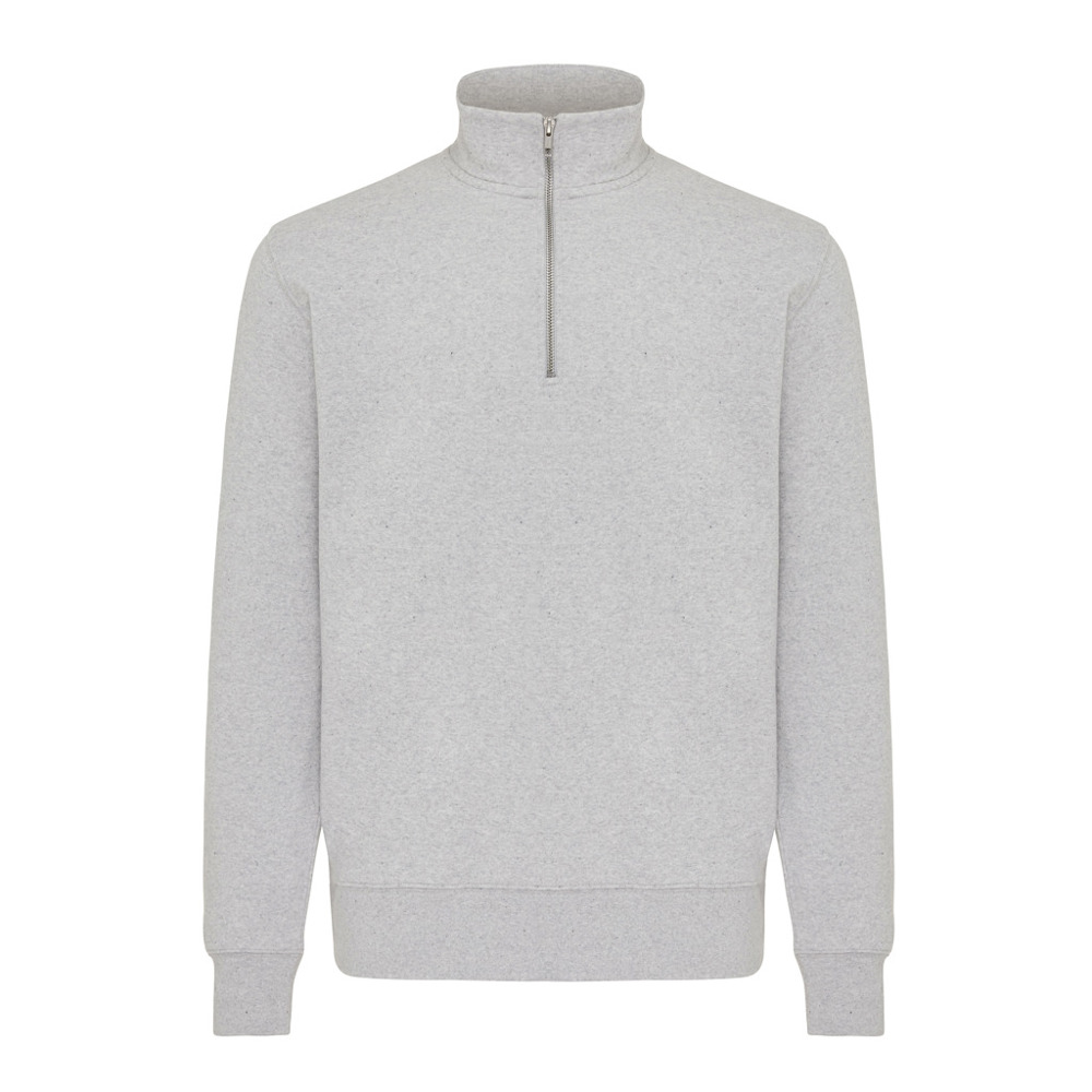 IQONIQ Elgon Quarter-Zip-Sweater aus rec. Baumwolle - light heather grey (± PMS light heather grey)