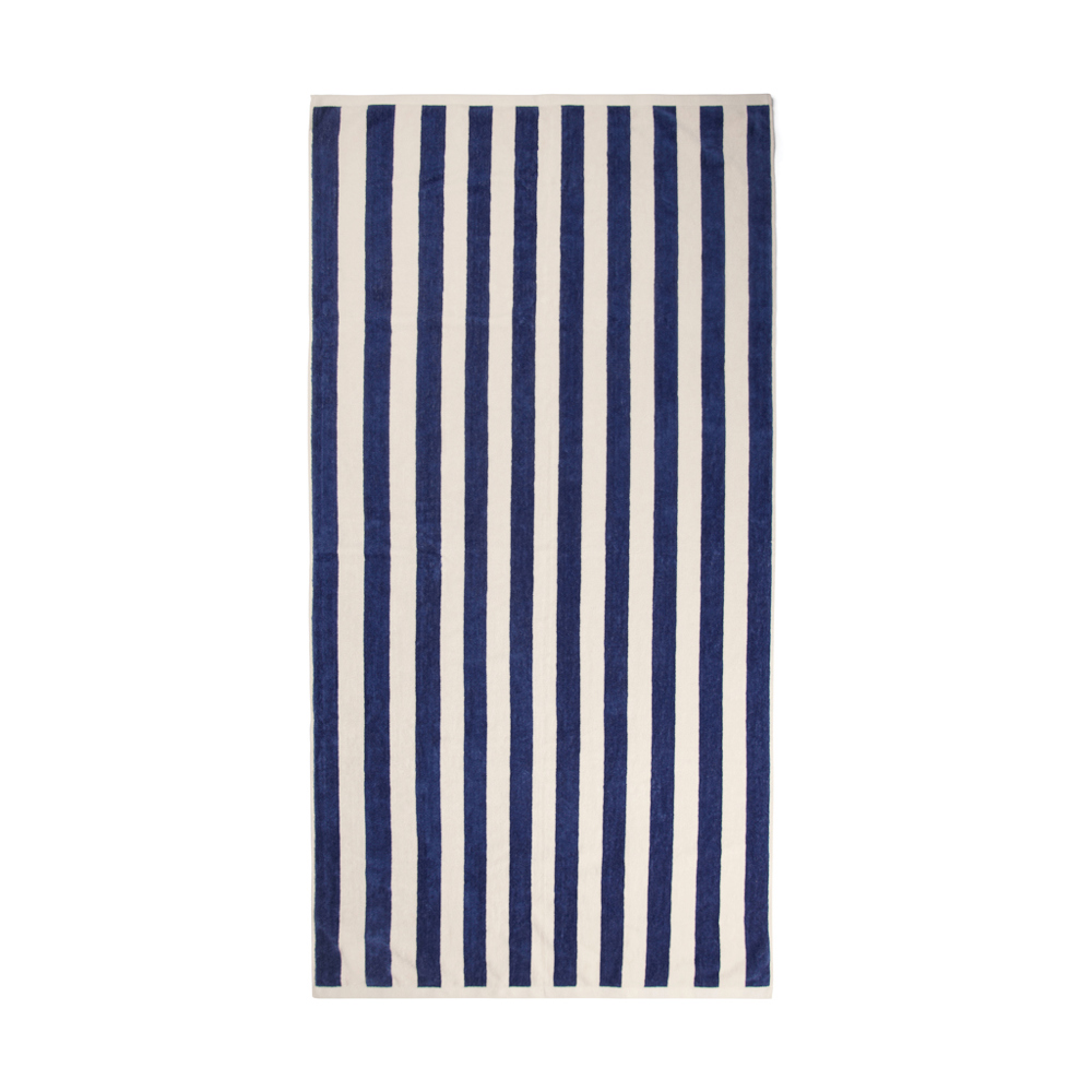 VINGA Lagoa GRS Strandtuch - navy blau, weiß (± PMS 19-0427 TPG/ ± PMS White)
