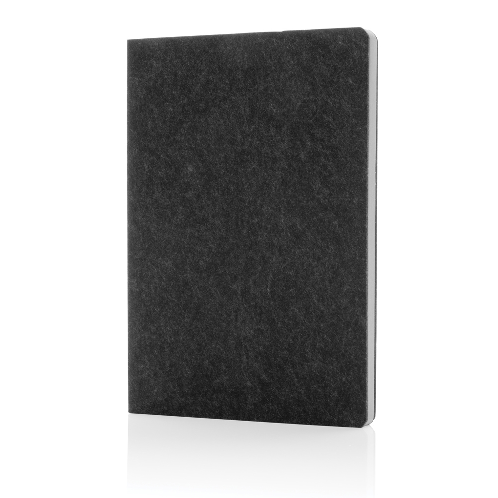 Phrase GRS-zertifiziertes A5-Notizbuch aus recyceltem Filz - schwarz (± PMS Black)