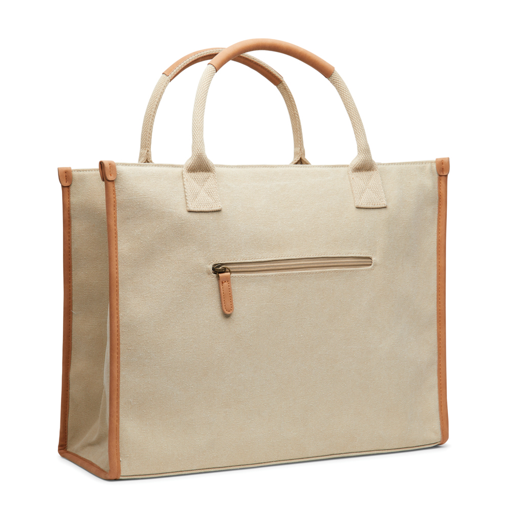 VINGA Bosler Büro-Tasche aus RCS recyceltem Canvas - beige (± PMS 14-1012)