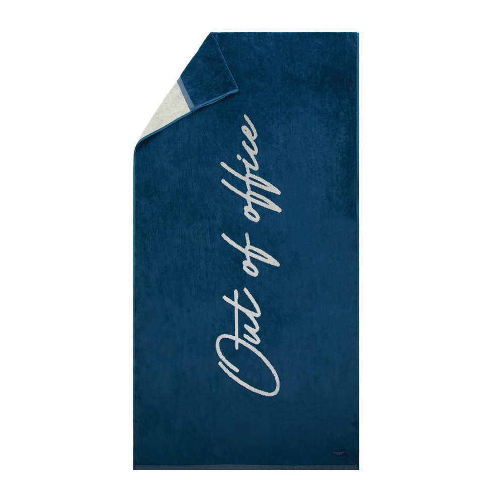 VINGA Liegestuhl-Tuch 450gr/m² - navy blau, beige (± PMS 19-4324 TPG/ ± PMS 11-0606 TCX)