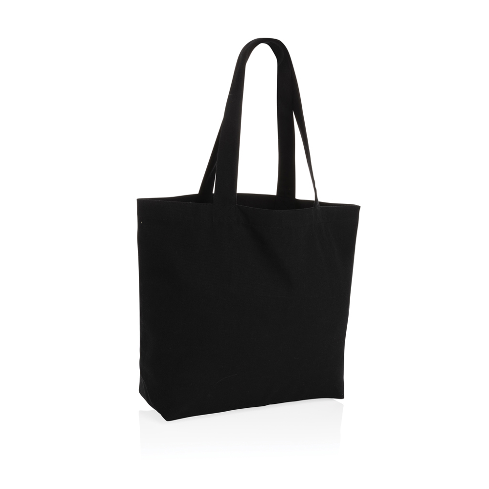 Impact Aware™ 240g/m² rcCanvas Shopper + Tasche, ungefärbt - schwarz (± PMS Black)
