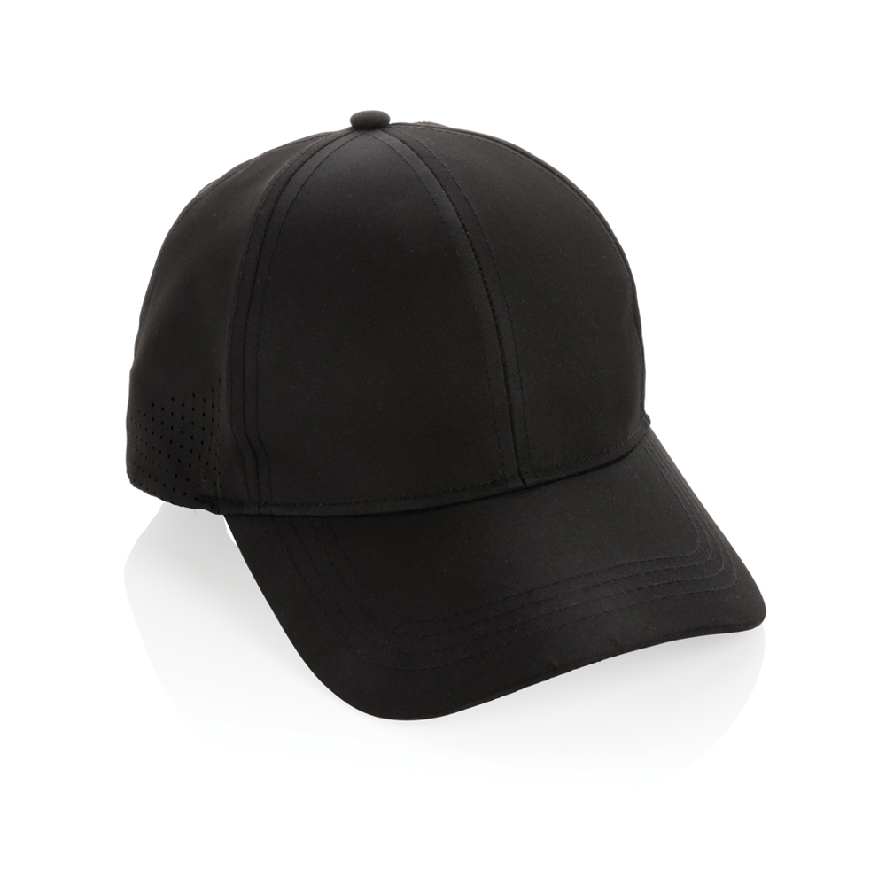 Impact AWARE™ rPET 6-Panel-Sportkappe - schwarz (± PMS Black)