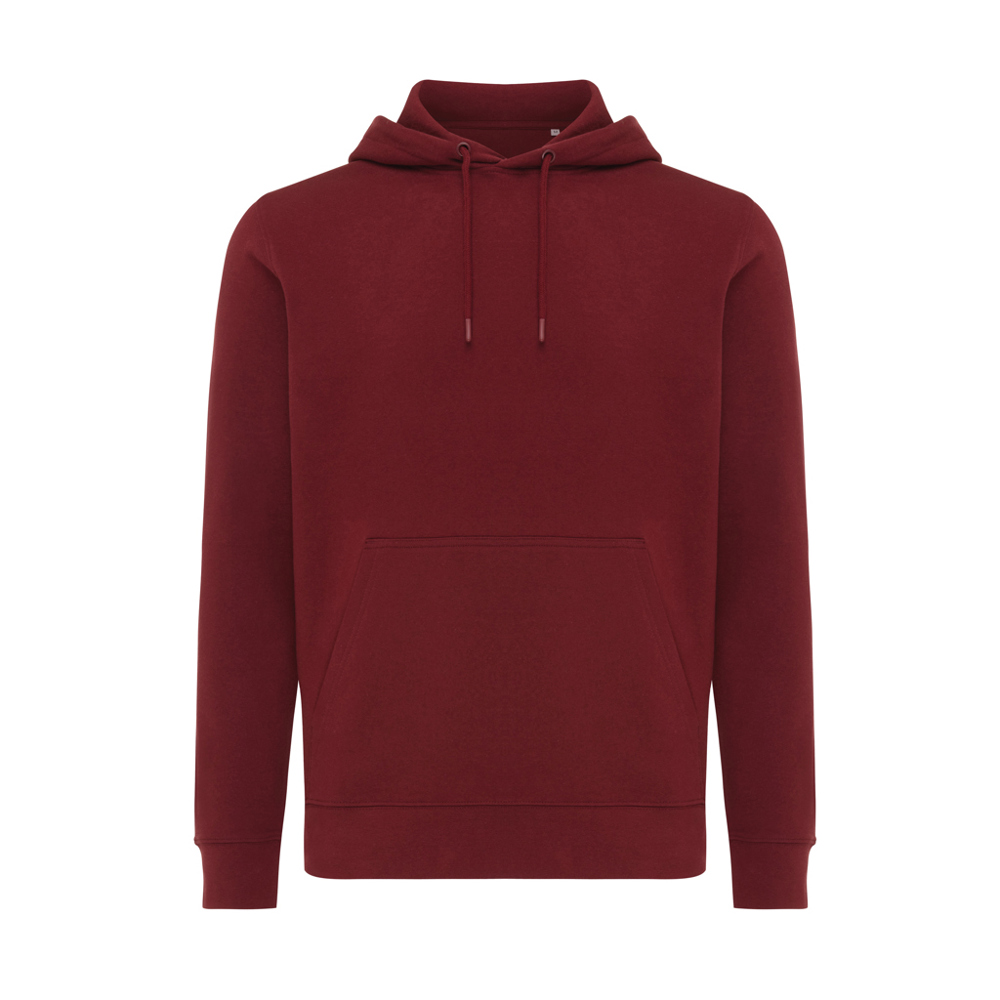 IQONIQ Rila Lightweight Hoodie aus recycelter Baumwolle - burgunderrot (± PMS 19-1724TCX)