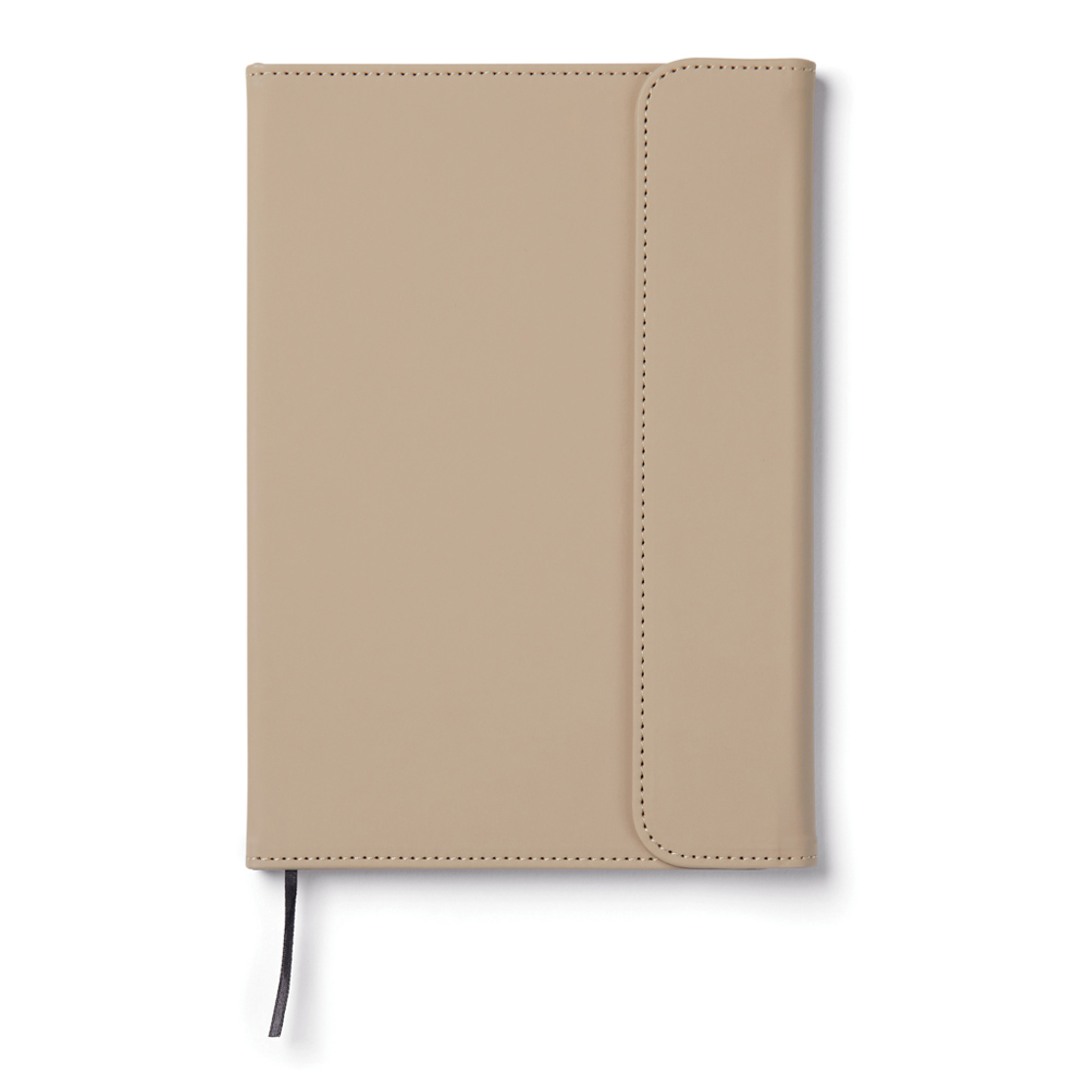 VINGA Baltimore GRS-zertifiziertes Papier & PU-Notizbuch - greige (± PMS 16-0906 TPG)