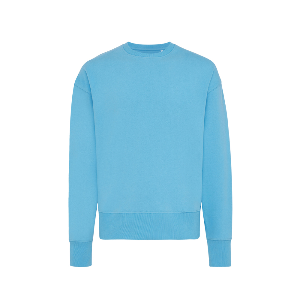 IQONIQ Kruger Relax-Rundhals-Sweater aus recycelt. Baumwolle - tranquil blue (± PMS 17-4139TCX)