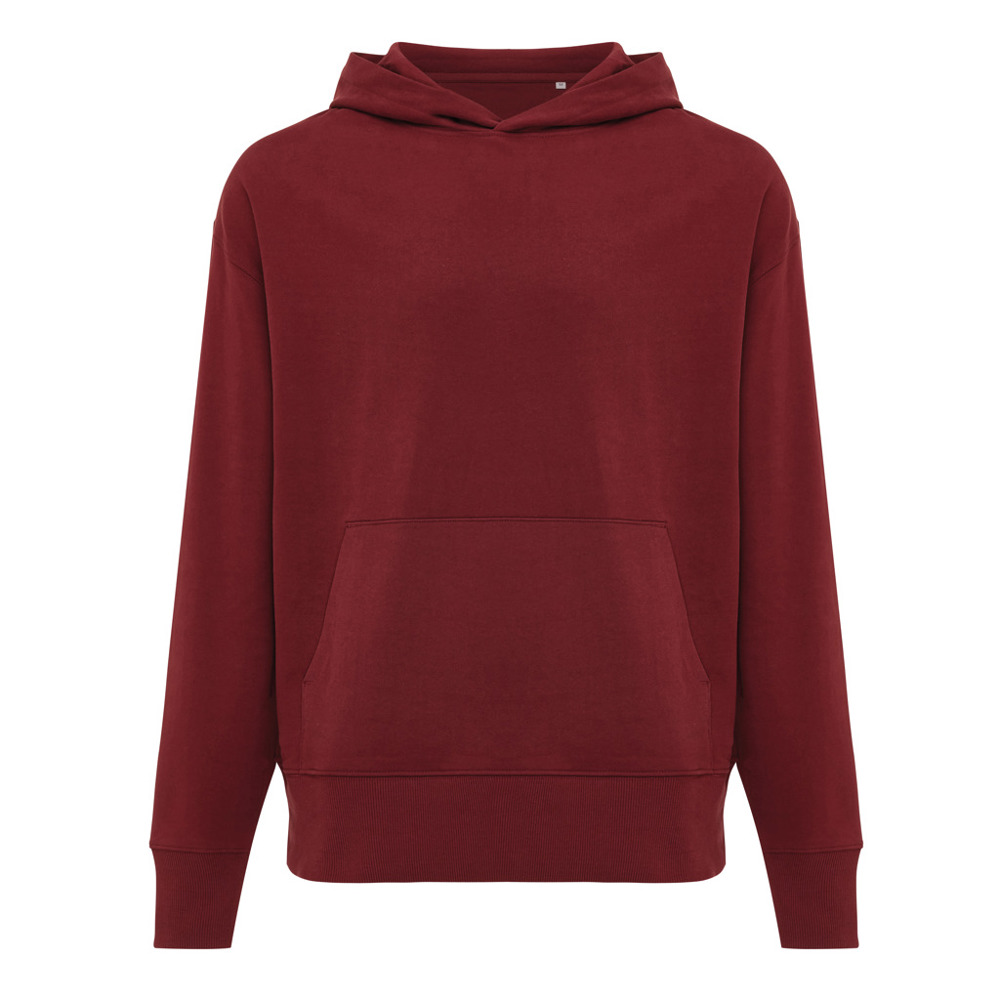 IQONIQ Yoho Relax-Hoodie aus recycelter Baumwolle - burgunderrot (± PMS 19-1724TCX)
