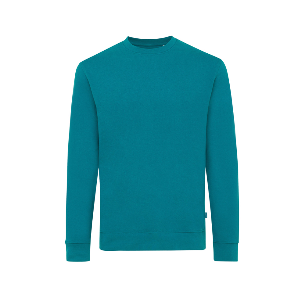 IQONIQ Zion Rundhals-Sweater aus recycelter Baumwolle - verdigris (± PMS 18-4834TCX)