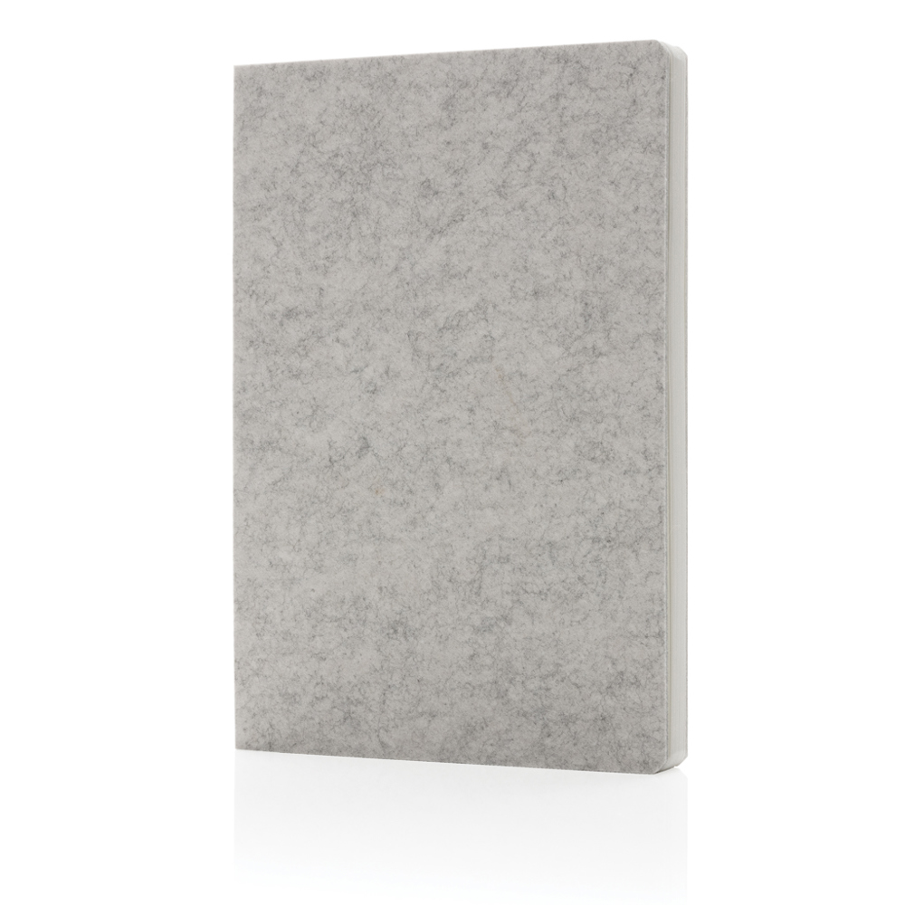 Phrase GRS-zertifiziertes A5-Notizbuch aus recyceltem Filz - grau (± PMS Grey)