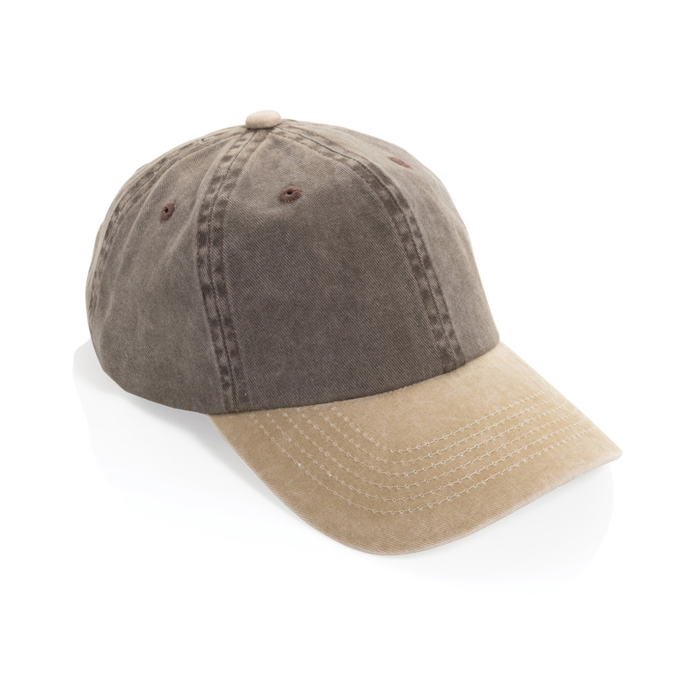 BEAU AWARE™ Two-Tone 6-Panel-Cap aus washed Cotton-Twill - braun (± PMS brown)
