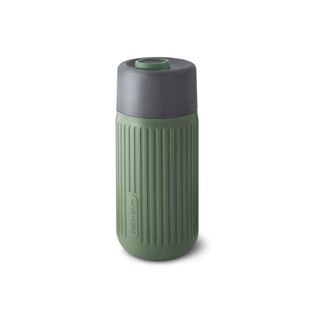 Black+Blum Glas-Reisebecher 340ml - Olivgrün (± PMS 357)