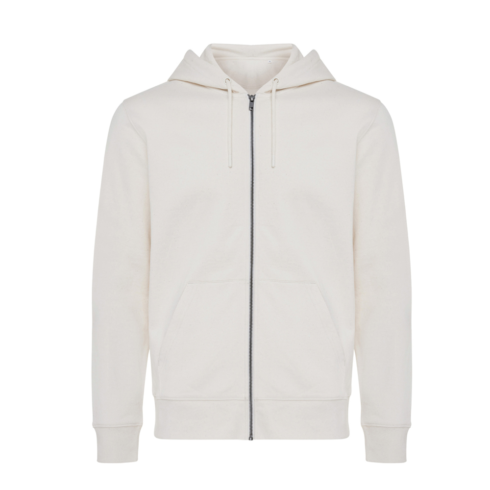 IQONIQ Abisko Zip-Kapuzenpullover aus recycelter Baumwolle - natural raw (± PMS natural raw undyed)