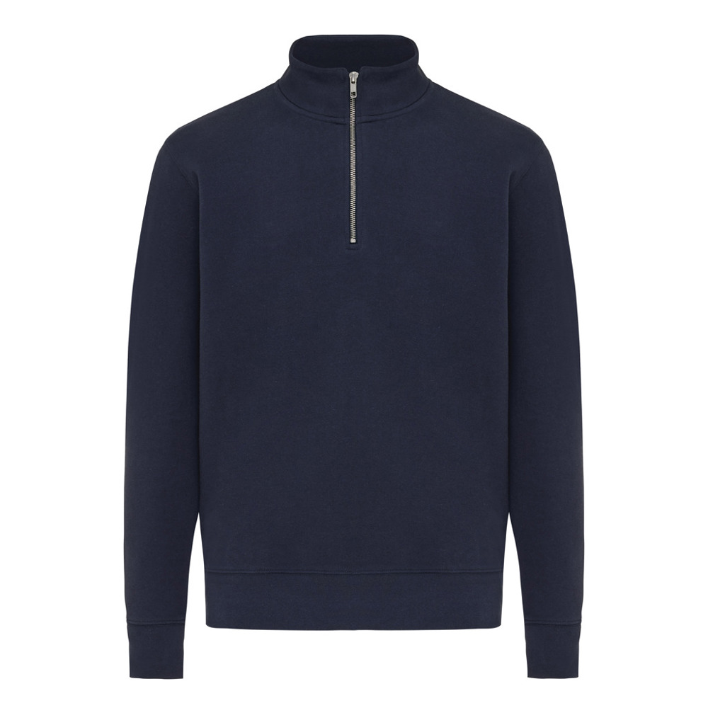 IQONIQ Elgon Quarter-Zip-Sweater aus rec. Baumwolle - navy blau (± PMS 19-3923TCX)