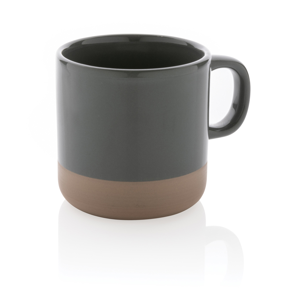 Becher aus glasiertem Keramik, 360ml - grau (± PMS 424C)