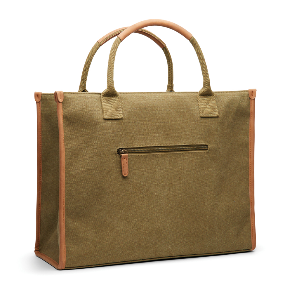 VINGA Bosler Büro-Tasche aus RCS recyceltem Canvas - grün (± PMS 7497)