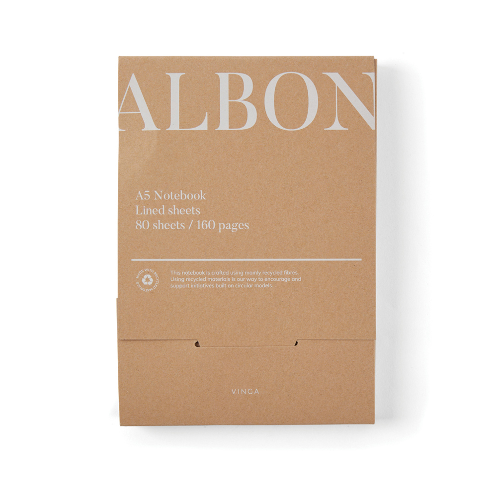 VINGA Albon A5-Notizbuch aus GRS recyceltem Filz